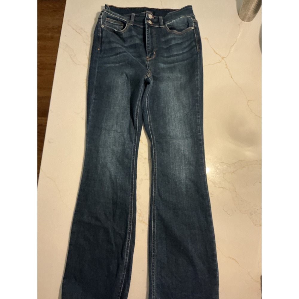 Judy Blue Los Angeles Boot Cut Jeans Dark Wash Raw Hem 13/31 JB82568DK